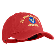 U.S. Army Air Force Embroidered Washed Solid Pigment Dyed Cotton Twill Brass Buckle Cap - Red OSFM