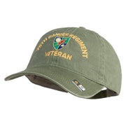 U.S. Army 75 Ranger Regiment Embroidered Washed Solid Pigment Dyed Cotton Twill Brass Buckle Cap - Olive OSFM