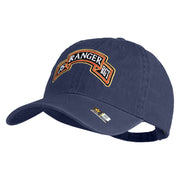 U.S. Army 75th Ranger Regiment Patched Washed Solid Pigment Dyed Cotton Twill Brass Buckle Cap - Navy OSFM