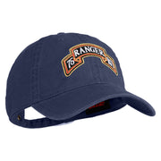 U.S. Army 75th Ranger Regiment Patched Washed Solid Pigment Dyed Cotton Twill Brass Buckle Cap - Navy OSFM