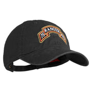 U.S. Army 75th Ranger Special Troops Battalion Embroidered Washed Solid Pigment Dyed Cotton Twill Brass Buckle Cap - Black OSFM