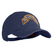 U.S. Army 75th Ranger Special Troops Battalion Embroidered Washed Solid Pigment Dyed Cotton Twill Brass Buckle Cap - Navy OSFM