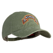 U.S. Army 75th Ranger Special Troops Battalion Embroidered Washed Solid Pigment Dyed Cotton Twill Brass Buckle Cap - Olive OSFM