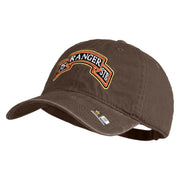 U.S. Army 75th Ranger Special Troops Battalion Embroidered Washed Solid Pigment Dyed Cotton Twill Brass Buckle Cap - Brown OSFM