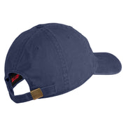 U.S. Army 75th Ranger Military Intelligence Battalion Embroidered Washed Solid Pigment Dyed Cotton Twill Brass Buckle Cap - Navy OSFM