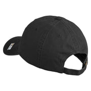 U.S. Army 75th Ranger Military Intelligence Battalion Embroidered Washed Solid Pigment Dyed Cotton Twill Brass Buckle Cap - Black OSFM