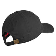 U.S. Army 75th Ranger Military Intelligence Battalion Embroidered Washed Solid Pigment Dyed Cotton Twill Brass Buckle Cap - Black OSFM