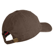 U.S. Army 75th Ranger Military Intelligence Battalion Embroidered Washed Solid Pigment Dyed Cotton Twill Brass Buckle Cap - Brown OSFM