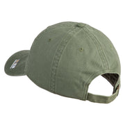 U.S. Army 75th Ranger Military Intelligence Battalion Embroidered Washed Solid Pigment Dyed Cotton Twill Brass Buckle Cap - Olive OSFM