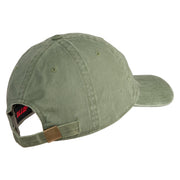 U.S. Army 75th Ranger Military Intelligence Battalion Embroidered Washed Solid Pigment Dyed Cotton Twill Brass Buckle Cap - Olive OSFM