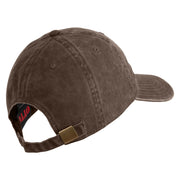 U.S. Army 1st Ranger Battalion Embroidered Washed Solid Pigment Dyed Cotton Twill Brass Buckle Cap - Brown OSFM