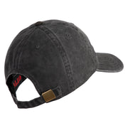 U.S. Army 1st Ranger Battalion Embroidered Washed Solid Pigment Dyed Cotton Twill Brass Buckle Cap - Black OSFM