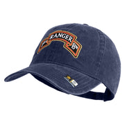 U.S. Army 1st Ranger Battalion Embroidered Washed Solid Pigment Dyed Cotton Twill Brass Buckle Cap - Navy OSFM