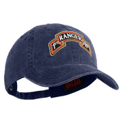 U.S. Army 1st Ranger Battalion Embroidered Washed Solid Pigment Dyed Cotton Twill Brass Buckle Cap - Navy OSFM