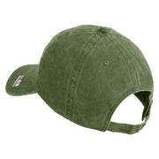 U.S. Army 1st Ranger Battalion Embroidered Washed Solid Pigment Dyed Cotton Twill Brass Buckle Cap - Olive OSFM