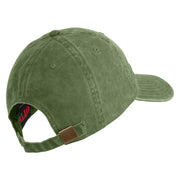 U.S. Army 1st Ranger Battalion Embroidered Washed Solid Pigment Dyed Cotton Twill Brass Buckle Cap - Olive OSFM