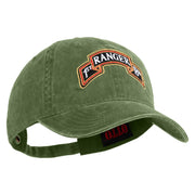 U.S. Army 1st Ranger Battalion Embroidered Washed Solid Pigment Dyed Cotton Twill Brass Buckle Cap - Olive OSFM