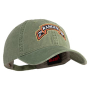 U.S. Army 2nd Ranger Battalion Embroidered Washed Solid Pigment Dyed Cotton Twill Brass Buckle Cap - Olive OSFM