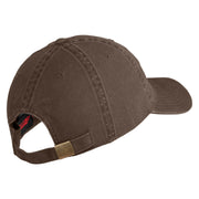 U.S. Army 2nd Ranger Battalion Embroidered Washed Solid Pigment Dyed Cotton Twill Brass Buckle Cap - Brown OSFM