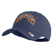 U.S. Army 2nd Ranger Battalion Embroidered Washed Solid Pigment Dyed Cotton Twill Brass Buckle Cap - Navy OSFM