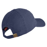 U.S. Army 2nd Ranger Battalion Embroidered Washed Solid Pigment Dyed Cotton Twill Brass Buckle Cap - Navy OSFM