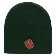 Barrel Embroidered 8 inch Acrylic Short Blank Beanie