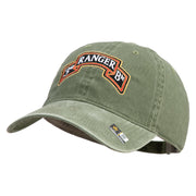 U.S. Army 3rd Ranger Battalion Embroidered Washed Solid Pigment Dyed Cotton Twill Brass Buckle Cap - Olive OSFM