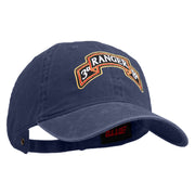 U.S. Army 3rd Ranger Battalion Embroidered Washed Solid Pigment Dyed Cotton Twill Brass Buckle Cap - Navy OSFM