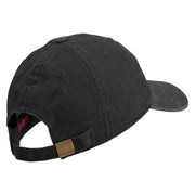 U.S. Army 3rd Ranger Battalion Embroidered Washed Solid Pigment Dyed Cotton Twill Brass Buckle Cap - Black OSFM