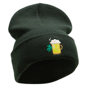 Lucky Beer Embroidered 12 Inch Long Knitted Beanie