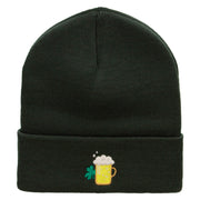 Lucky Beer Embroidered 12 Inch Long Knitted Beanie