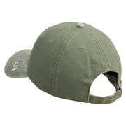 U.S. Army Paratrooper and Ranger Badge Embroidered Washed Solid Pigment Dyed Cotton Twill Brass Buckle Cap - Olive OSFM