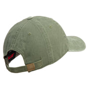 U.S. Army Paratrooper and Ranger Badge Embroidered Washed Solid Pigment Dyed Cotton Twill Brass Buckle Cap - Olive OSFM