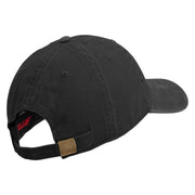 U.S. Army Paratrooper and Ranger Badge Embroidered Washed Solid Pigment Dyed Cotton Twill Brass Buckle Cap - Black OSFM