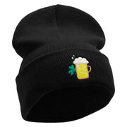 Lucky Beer Embroidered 12 Inch Long Knitted Beanie