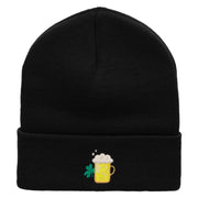 Lucky Beer Embroidered 12 Inch Long Knitted Beanie