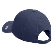 U.S. Army Paratrooper and Ranger Badge Embroidered Washed Solid Pigment Dyed Cotton Twill Brass Buckle Cap - Navy OSFM