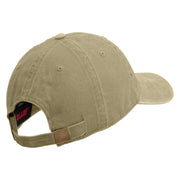 U.S. Army Paratrooper and Ranger Badge Embroidered Washed Solid Pigment Dyed Cotton Twill Brass Buckle Cap - Khaki OSFM