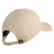Star US Army Veteran Retired Embroidered Washed Solid Pigment Dyed Cotton Twill Brass Buckle Cap - Khaki OSFM
