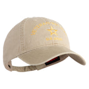 Star US Army Veteran Retired Embroidered Washed Solid Pigment Dyed Cotton Twill Brass Buckle Cap - Khaki OSFM