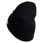 U.S. Army 45th Infantry Brigade Combat Team Symbol Embroidered 8 Inch Solid Knit Short Beanie Made in USA - Black OSFM