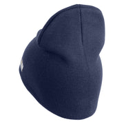 U.S. Army 45th Infantry Brigade Combat Team Symbol Embroidered 8 Inch Solid Knit Short Beanie Made in USA - Navy OSFM