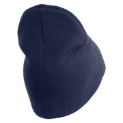 U.S. Army 45th Infantry Brigade Combat Team Symbol Embroidered 8 Inch Solid Knit Short Beanie Made in USA - Navy OSFM