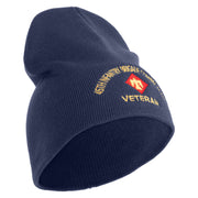 U.S. Army 45th Infantry Brigade Combat Team Symbol Embroidered 8 Inch Solid Knit Short Beanie Made in USA - Navy OSFM