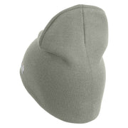 U.S. Army 45th Infantry Brigade Combat Team Symbol Embroidered 8 Inch Solid Knit Short Beanie Made in USA - Dk-Ash OSFM