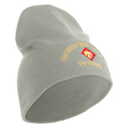 U.S. Army 45th Infantry Brigade Combat Team Symbol Embroidered 8 Inch Solid Knit Short Beanie Made in USA - Dk-Ash OSFM