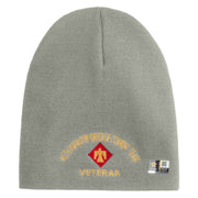 U.S. Army 45th Infantry Brigade Combat Team Symbol Embroidered 8 Inch Solid Knit Short Beanie Made in USA - Dk-Ash OSFM