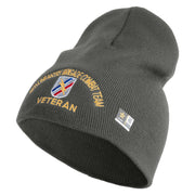 U.S. Army 48th Infantry Brigade Combat Team Symbol Embroidered 8 Inch Solid Knit Short Beanie Made in USA - Charcoal OSFM