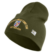 U.S. Army 48th Infantry Brigade Combat Team Symbol Embroidered 8 Inch Solid Knit Short Beanie Made in USA - Olive OSFM