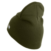 U.S. Army 48th Infantry Brigade Combat Team Symbol Embroidered 8 Inch Solid Knit Short Beanie Made in USA - Olive OSFM